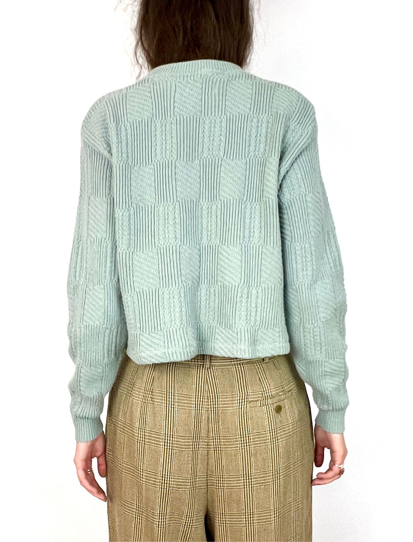 CUSTOM VTG OSCAR DE LA RENTA CROPPED SWEATER, DEW
