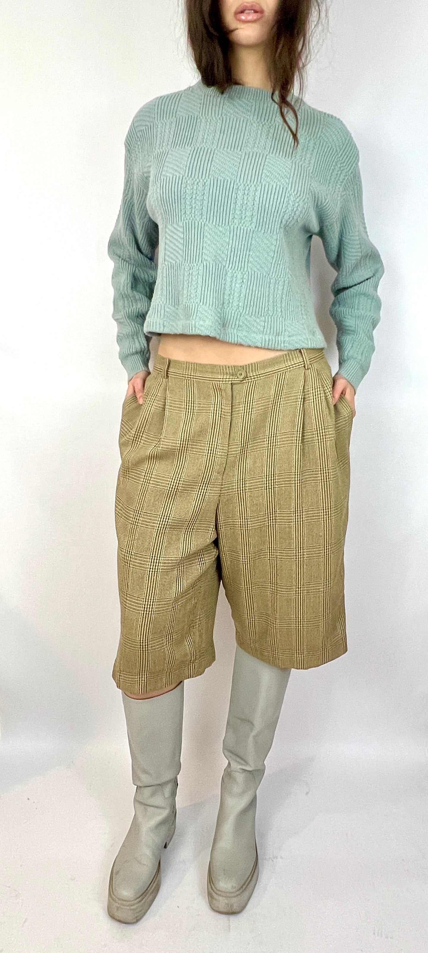 CUSTOM VTG OSCAR DE LA RENTA CROPPED SWEATER, DEW