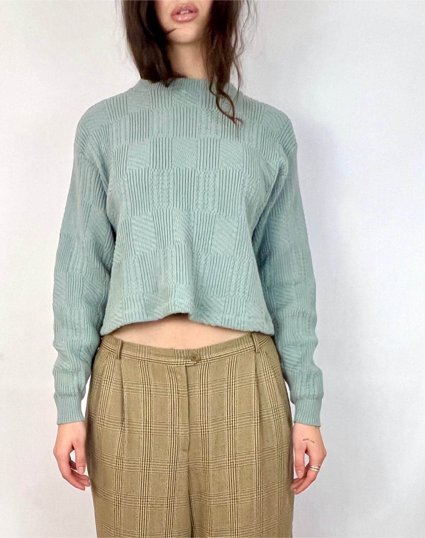 CUSTOM VTG OSCAR DE LA RENTA CROPPED SWEATER, DEW