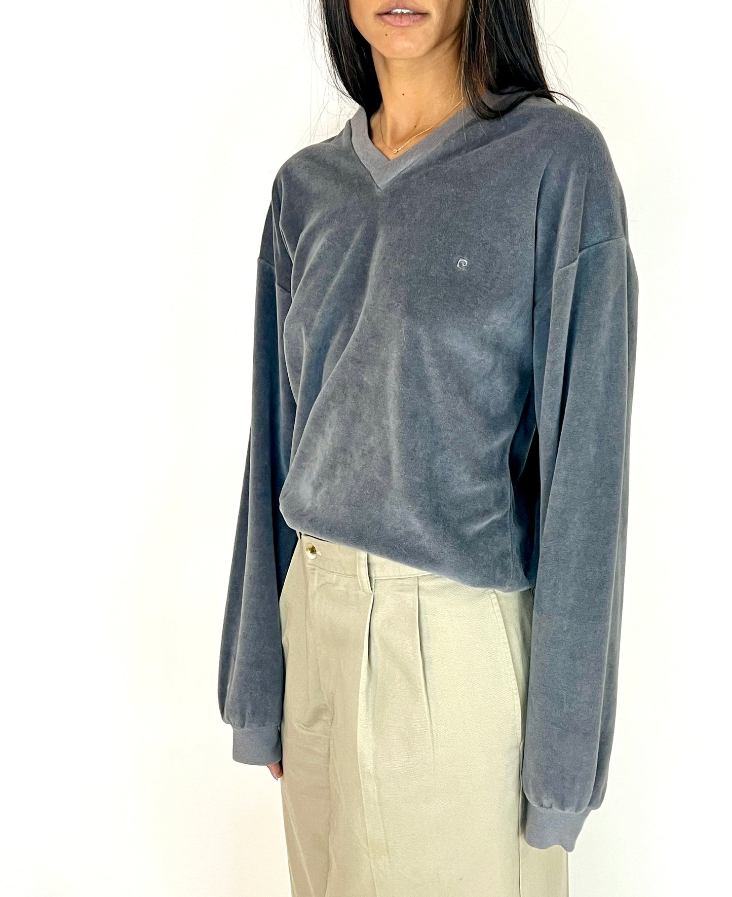 1970S PIERRE CARDIN SWEATSHIRT PULL-OVER, MIST