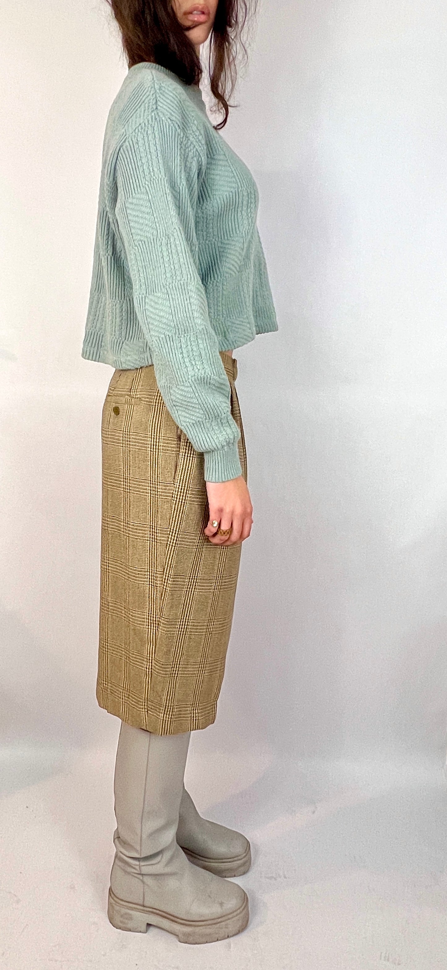 CUSTOM VTG OSCAR DE LA RENTA CROPPED SWEATER, DEW