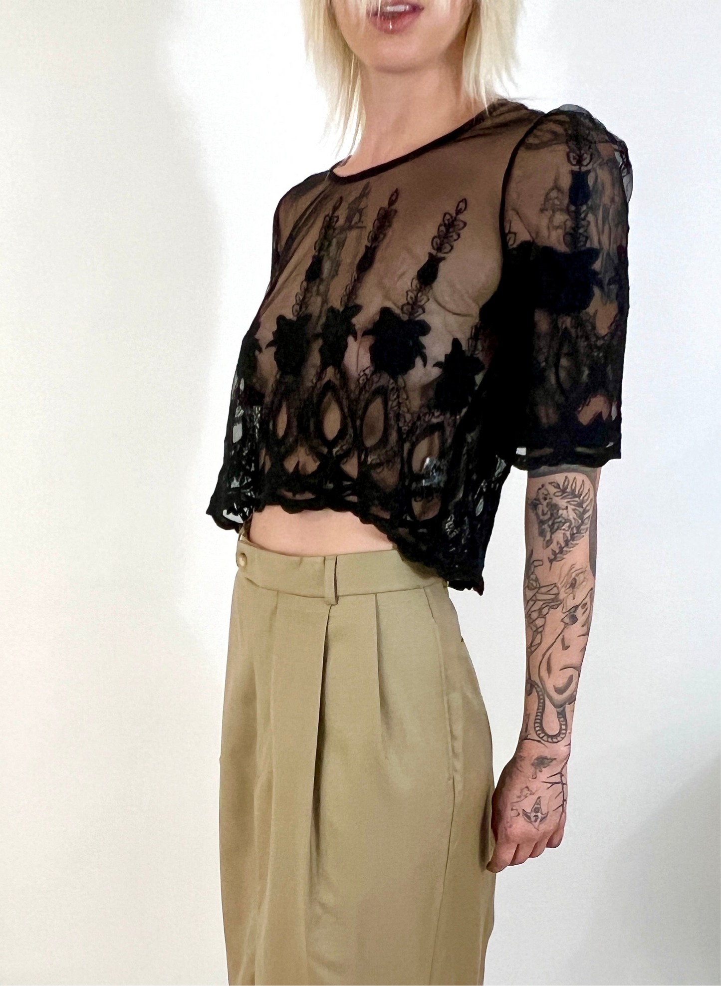 ARCHIVES: SHEER MESH LACE TOP