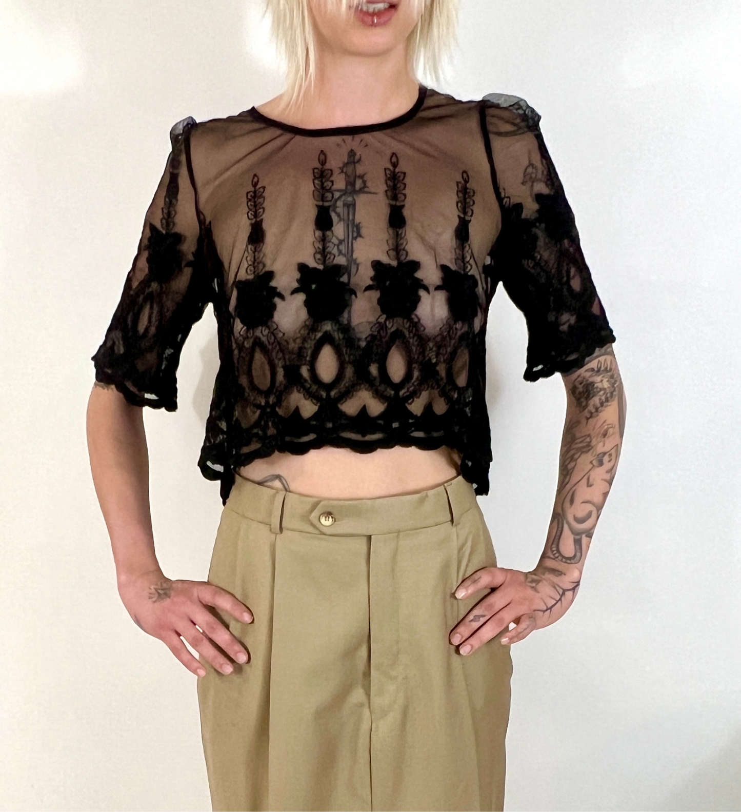 ARCHIVES: SHEER MESH LACE TOP