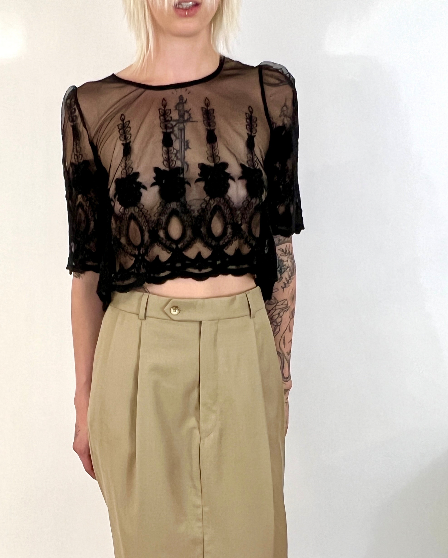 ARCHIVES: SHEER MESH LACE TOP