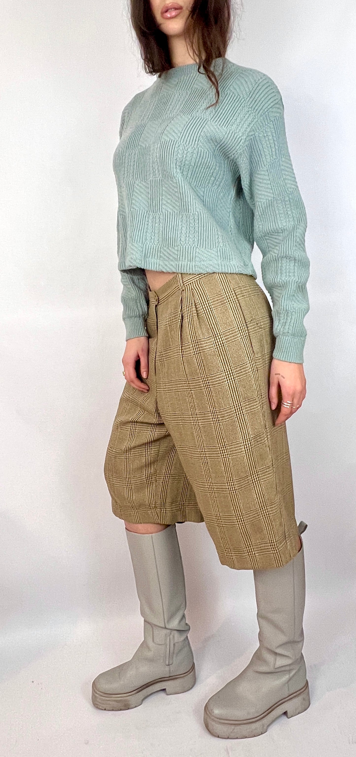 CUSTOM VTG OSCAR DE LA RENTA CROPPED SWEATER, DEW