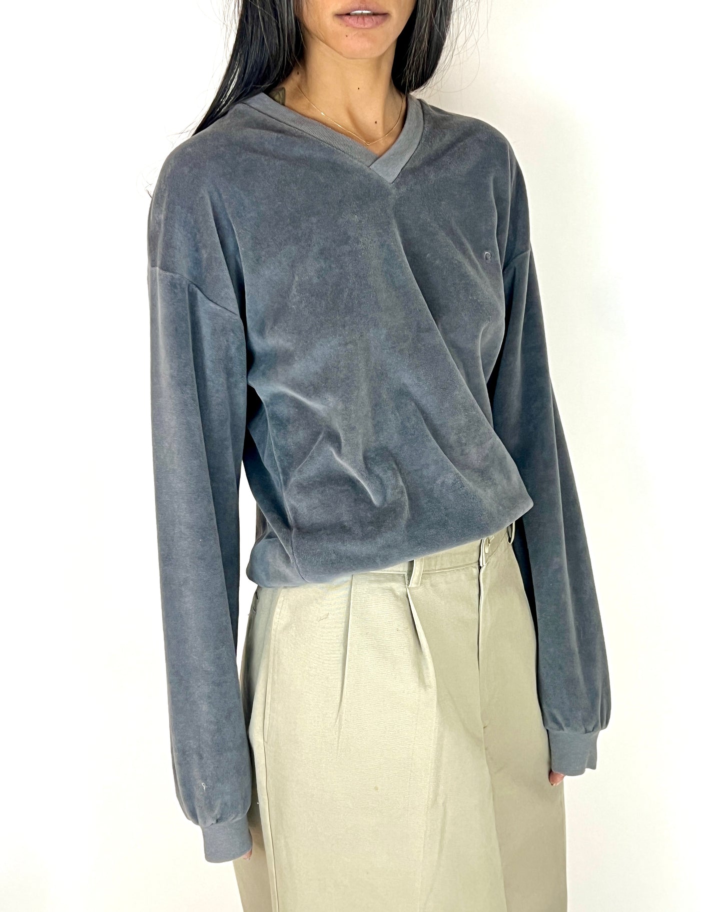 1970S PIERRE CARDIN SWEATSHIRT PULL-OVER, MIST