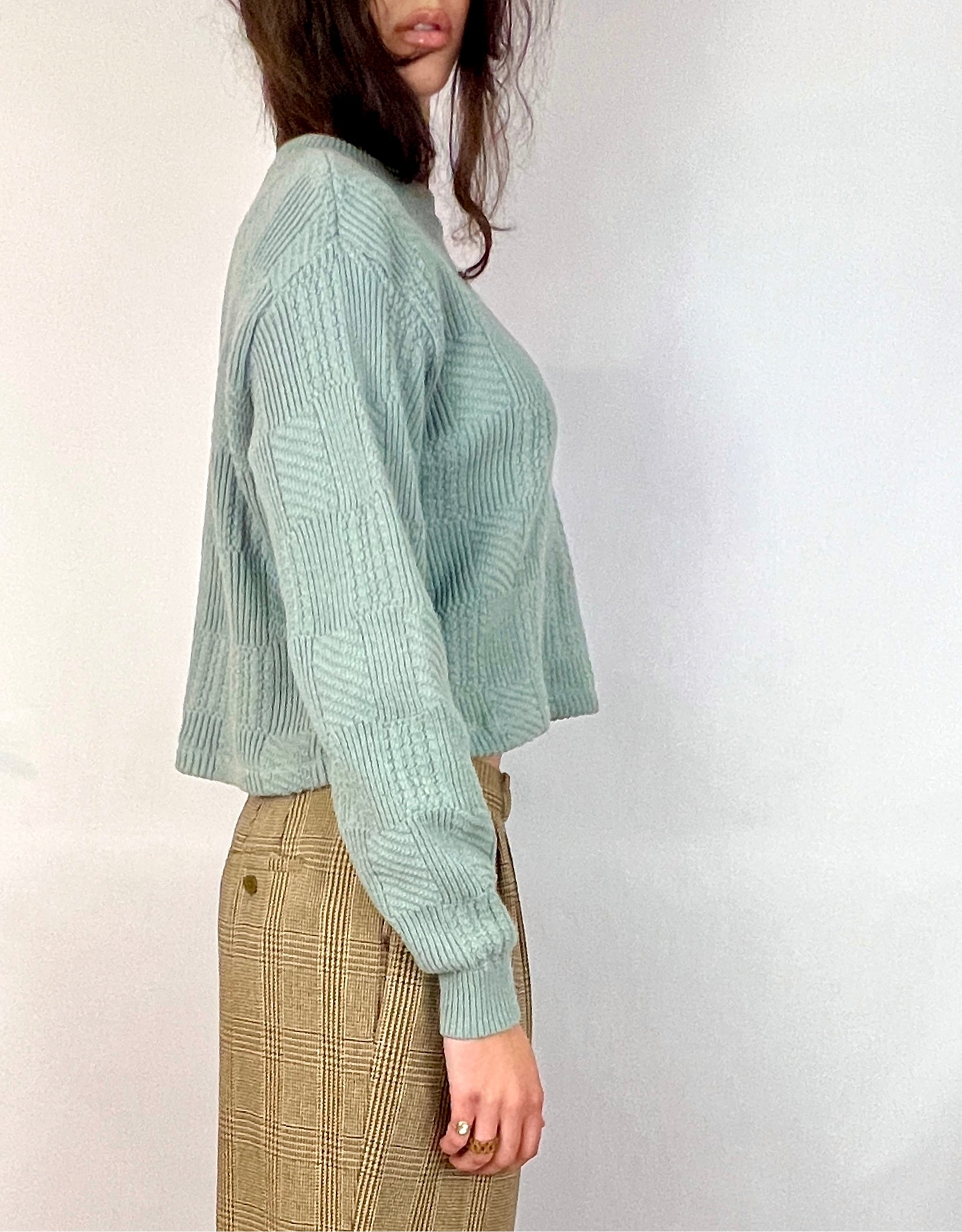 CUSTOM VTG OSCAR DE LA RENTA CROPPED SWEATER, DEW