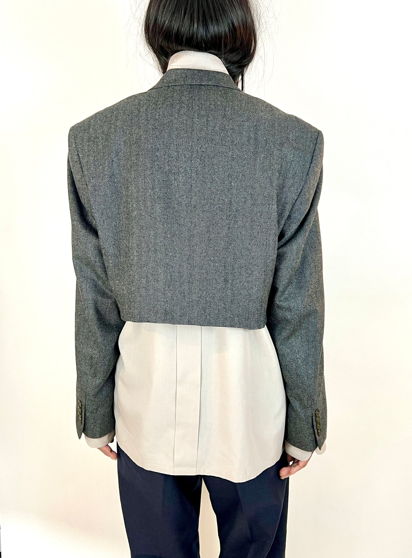 CUSTOM VTG RALPH LAUREN CROPPED BLAZER, STORM