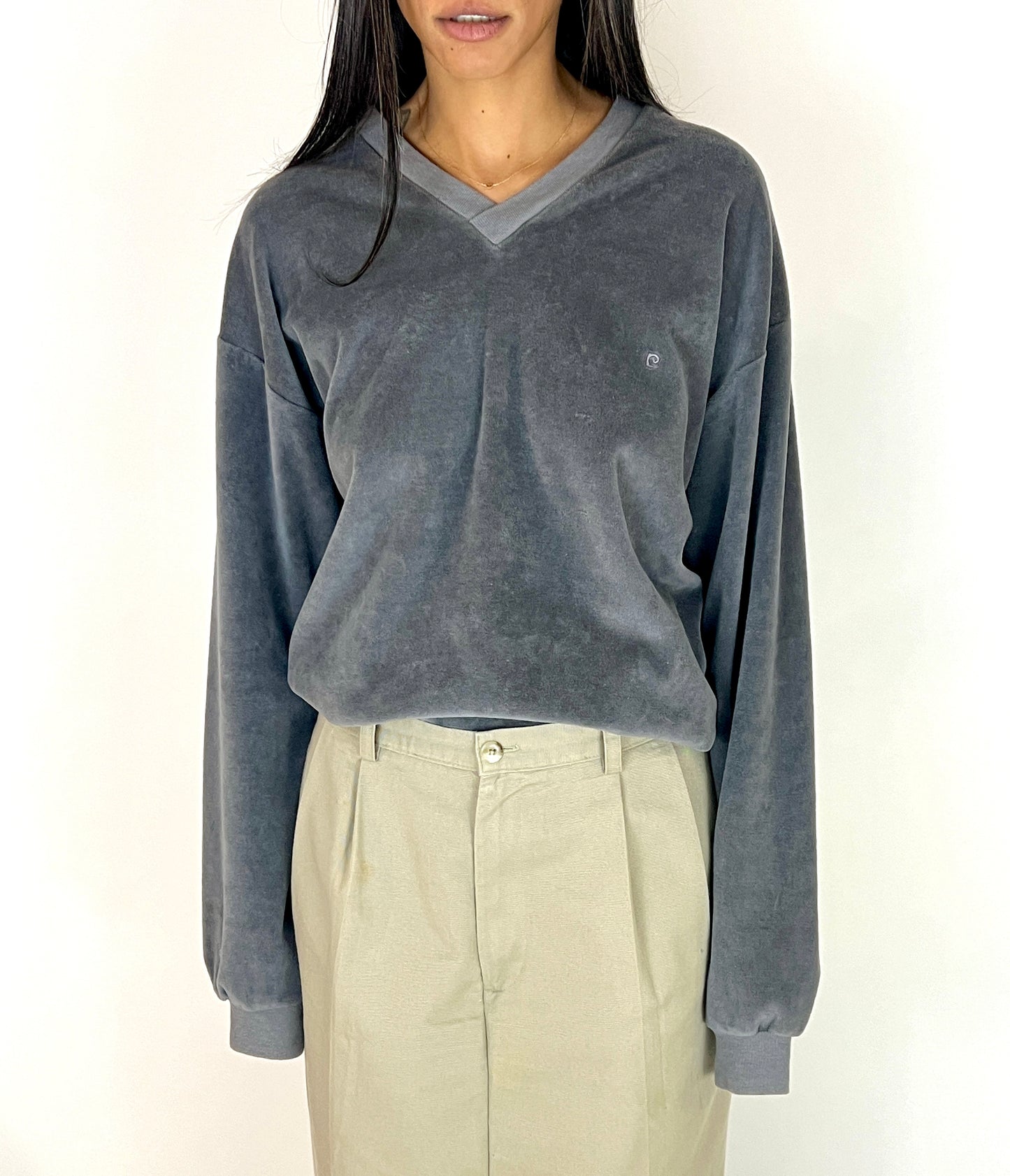 1970S PIERRE CARDIN SWEATSHIRT PULL-OVER, MIST