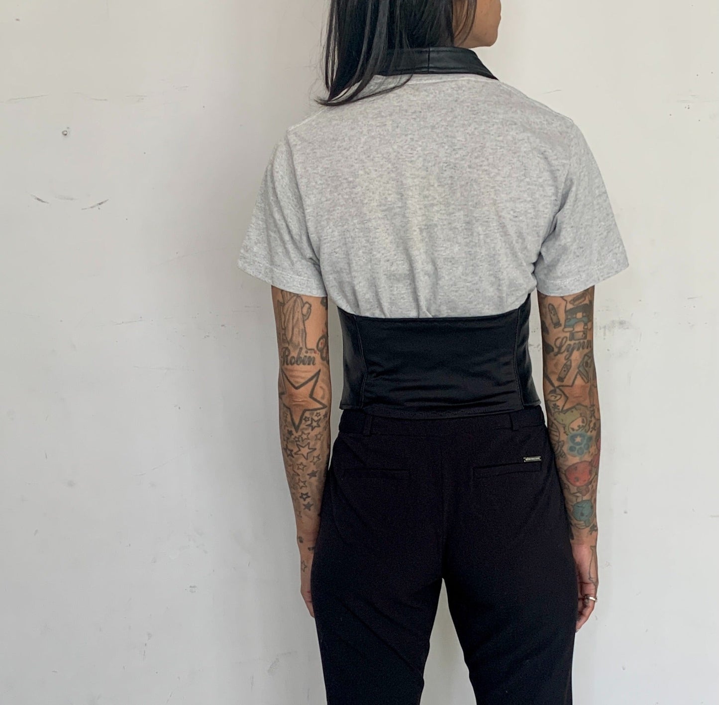 SALVAGED LEATHER HALTER VEST