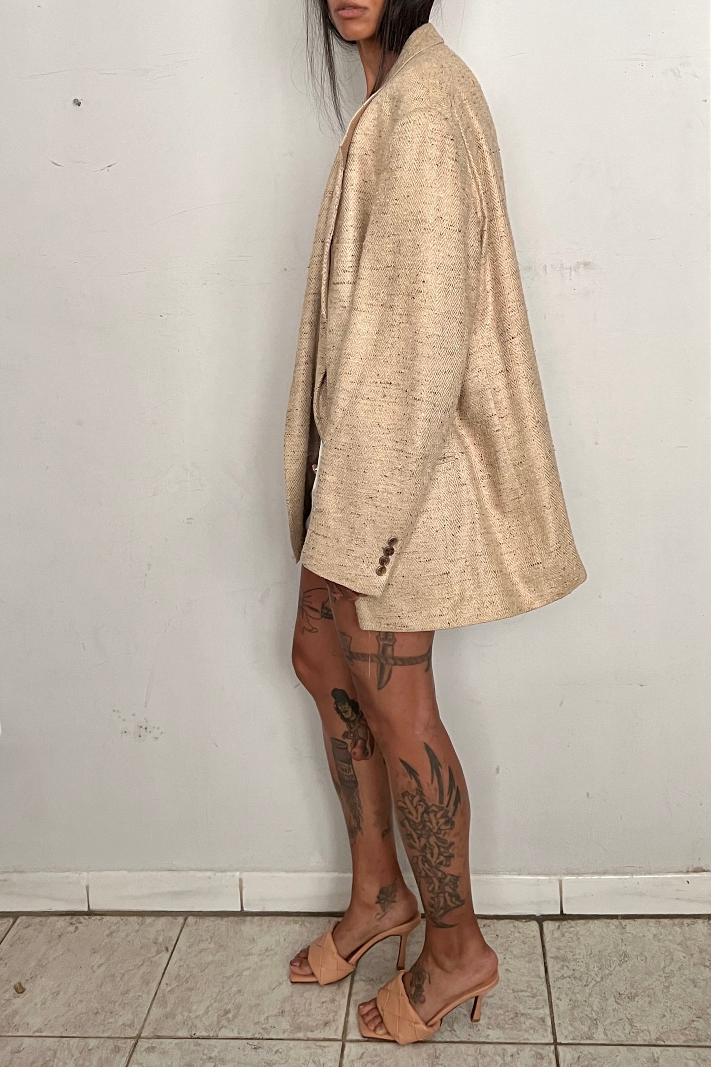 VINTAGE YSL OVERSIZED BLAZER, FLAN