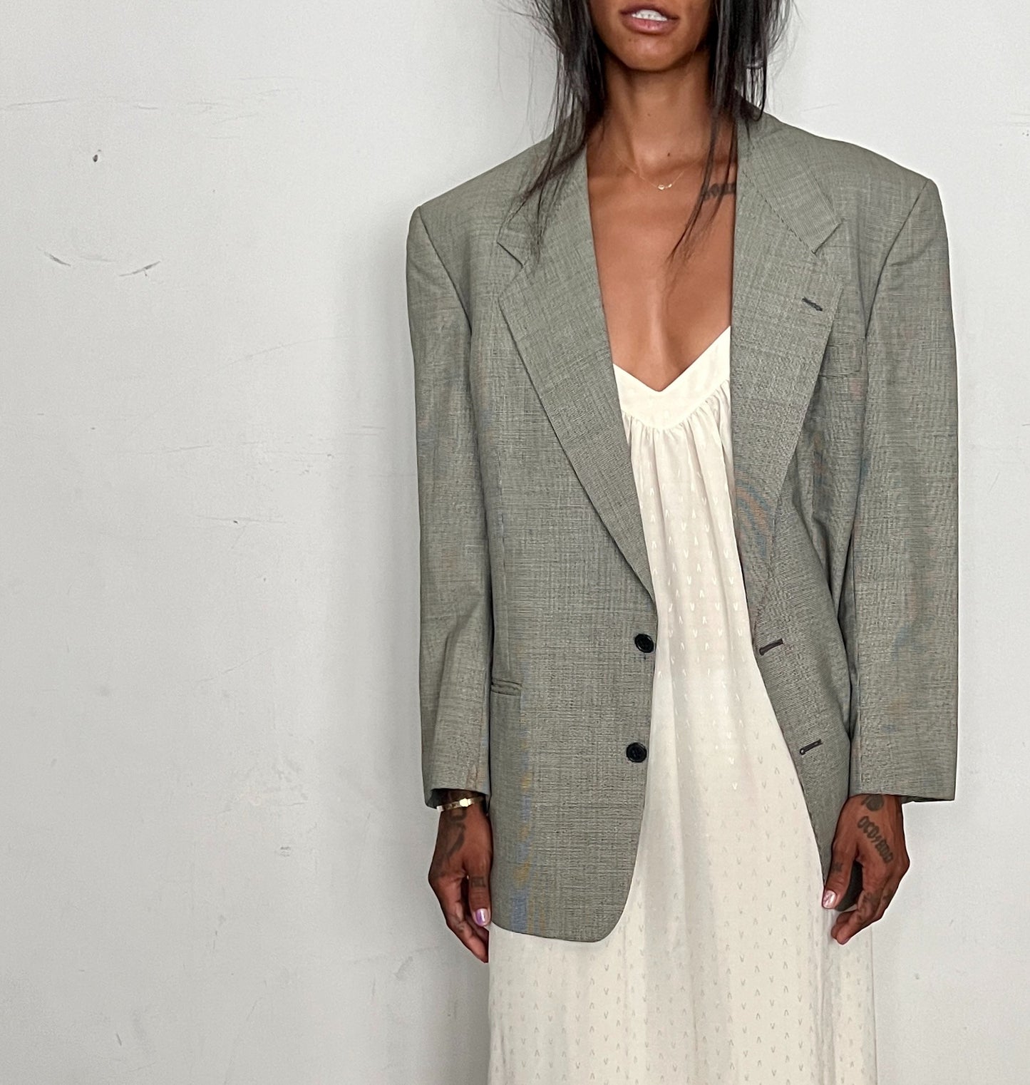 VINTAGE YSL OVERSIZED BLAZER, MINI HOUNDSTOOTH