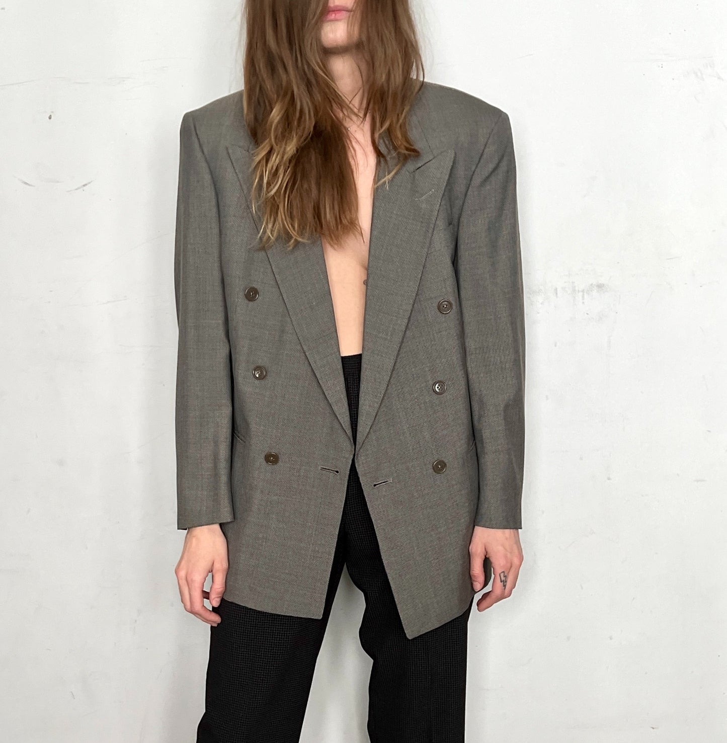 80S CHRISTIAN DIOR OVERSIZED BLAZER, STORMY WEAVE