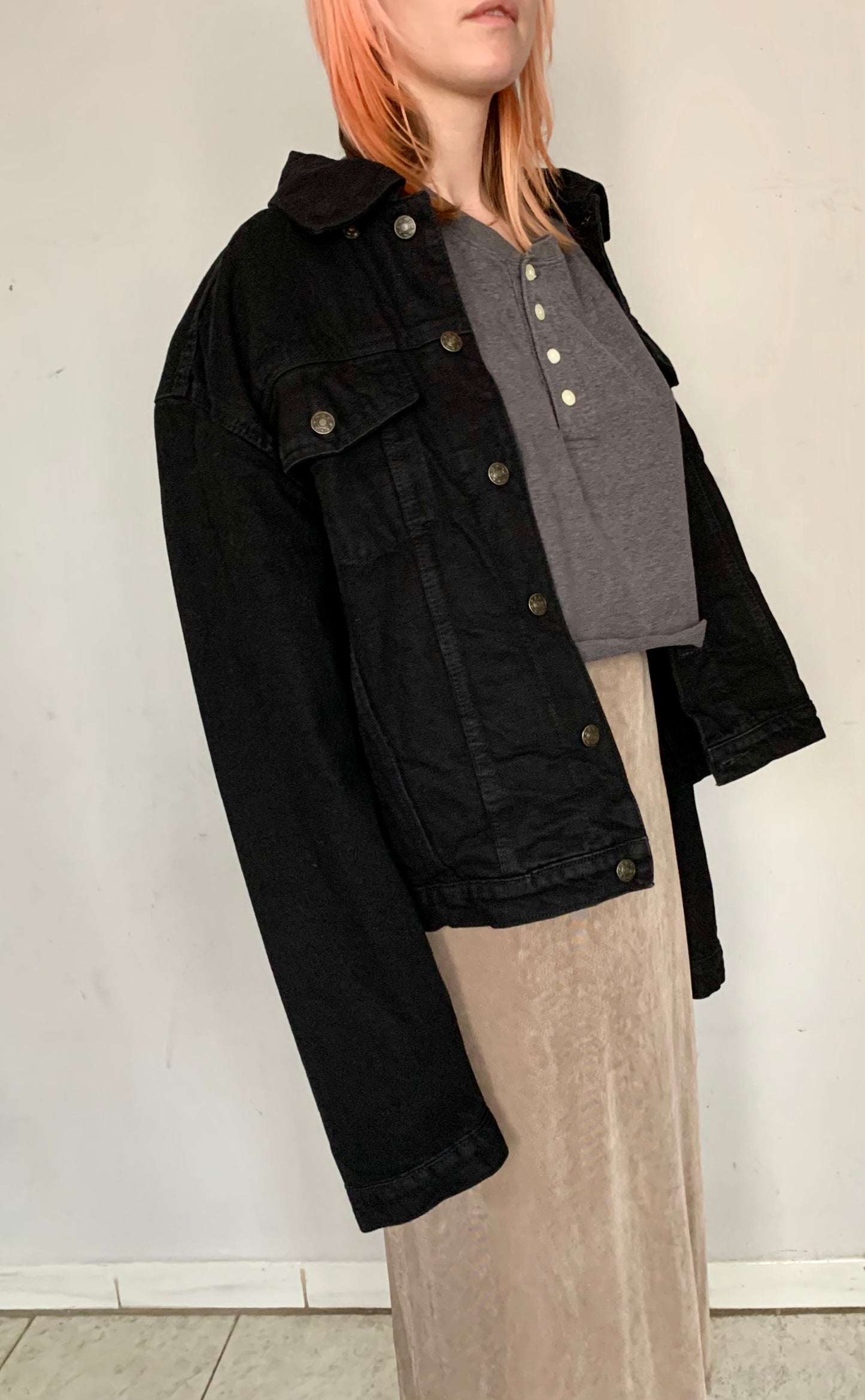 OVERSIZED DENIM UTILITY JACKET, NIGHT