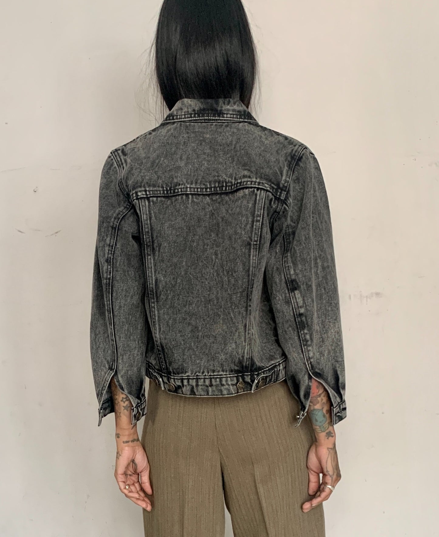 BOXY CROPPED COTTON DENIM JACKET, ACID