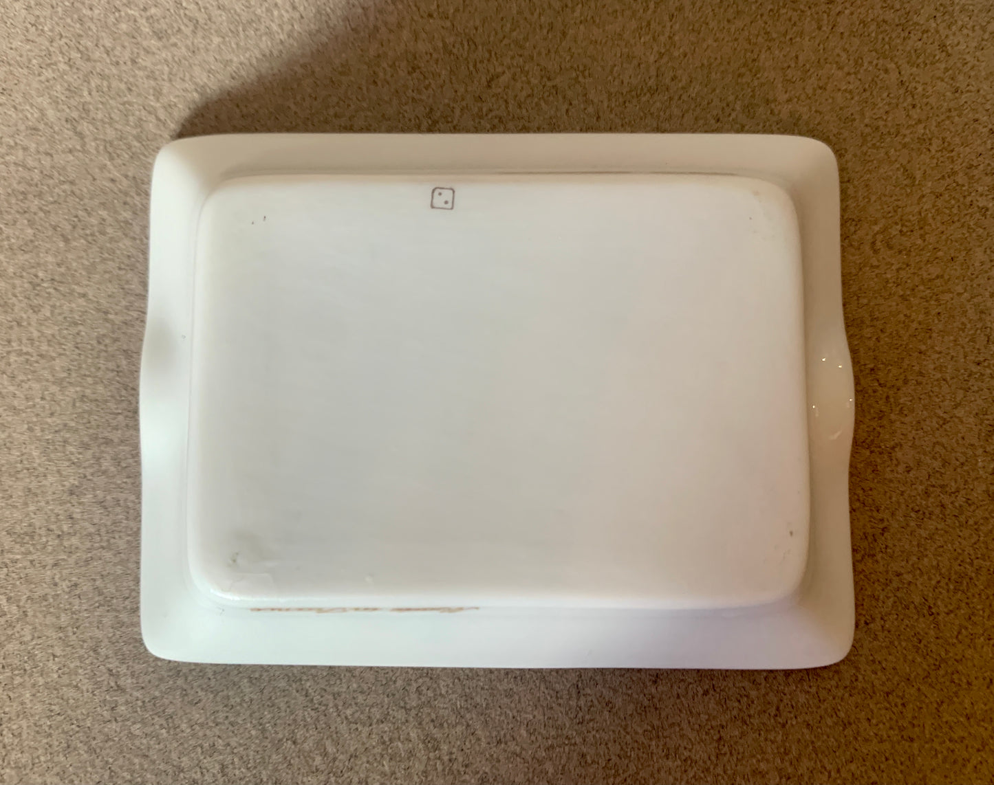 VINTAGE HERMÈS PORCELAIN ASHTRAY, BLUE PLAID