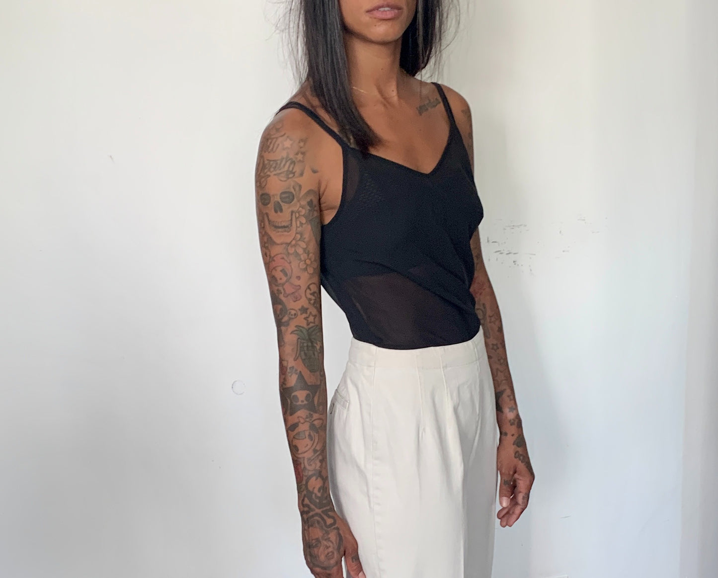 SHEER BLACK TANK CAMISOLE