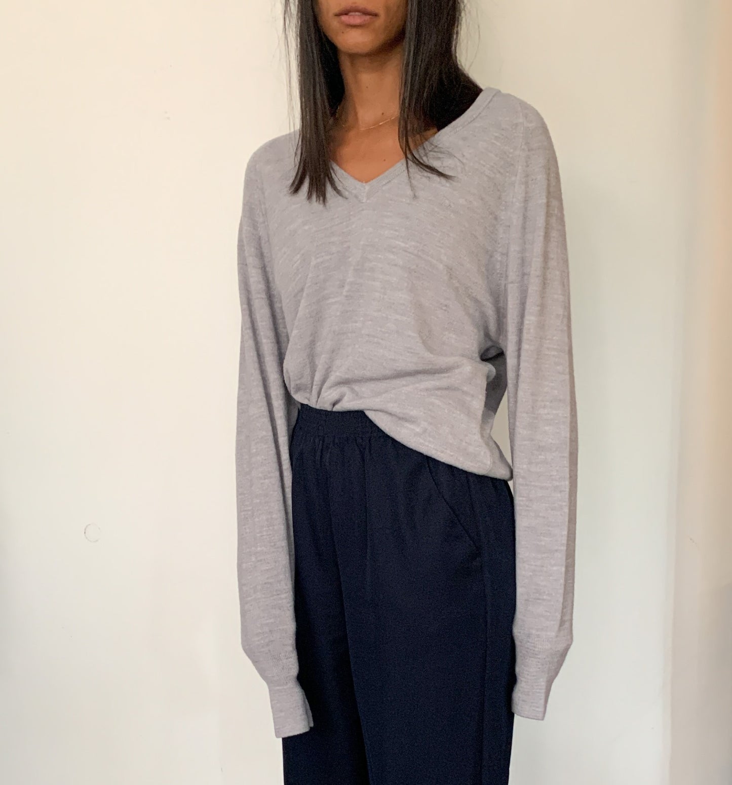 1980S CHRISTIAN DIOR V-NECK SWEATER, STONE