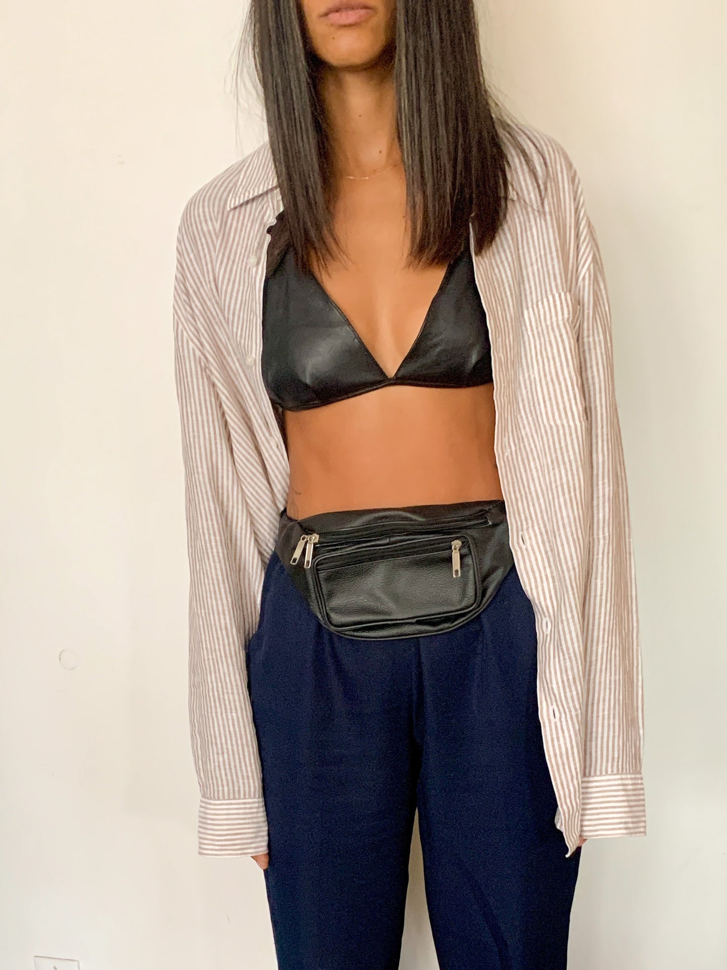 SALVAGED LEATHER WAIST POUCH