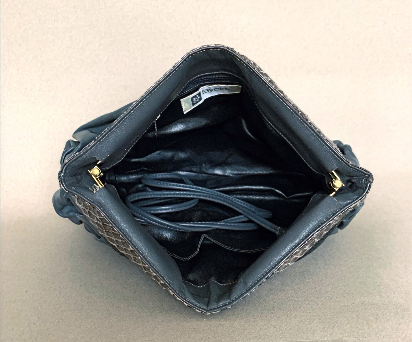 LEATHER & SNAKESKIN TWO WAY HANDBAG