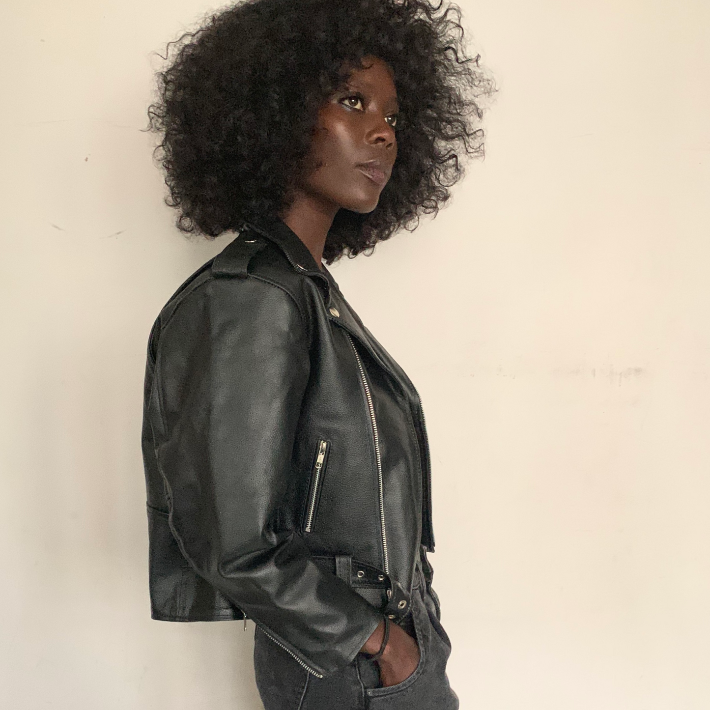 SALVAGED LEATHER CROPPED MOTO JACKET, JETT