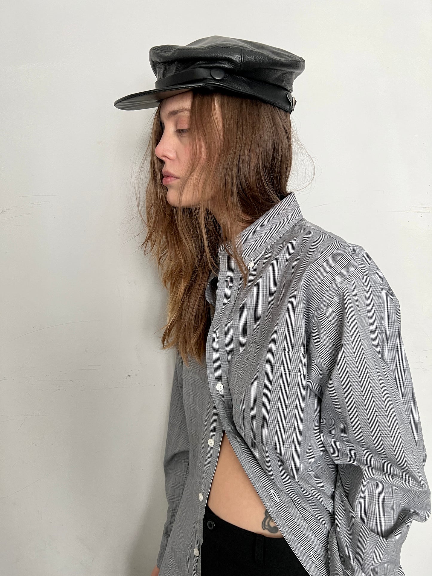 SALVAGED LEATHER FISHERMAN'S CAP
