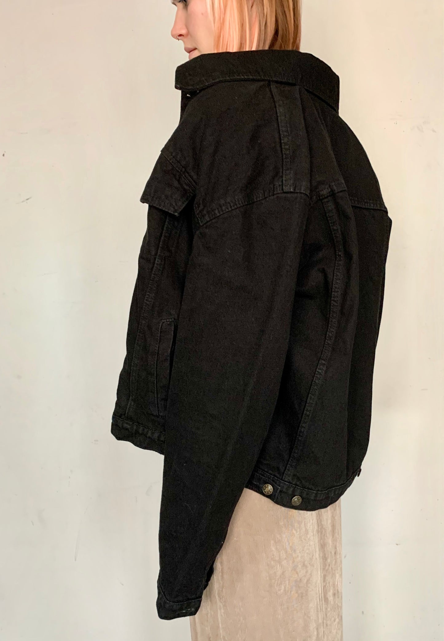 OVERSIZED DENIM UTILITY JACKET, NIGHT