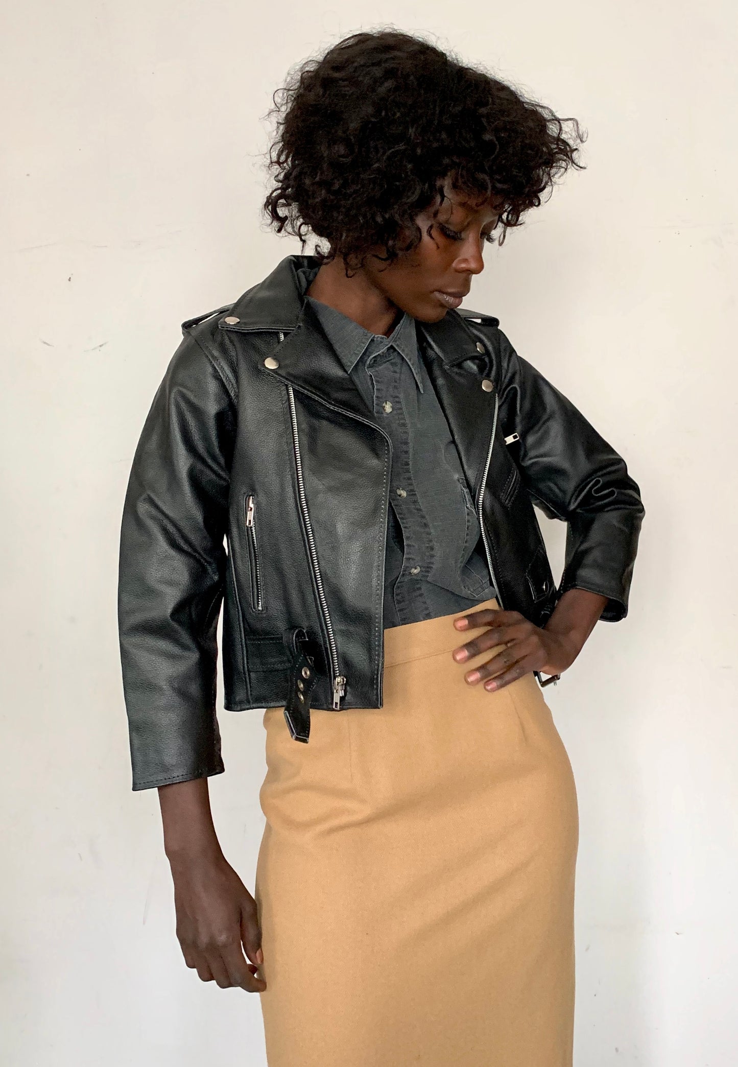 SALVAGED LEATHER CROPPED MOTO JACKET, JETT