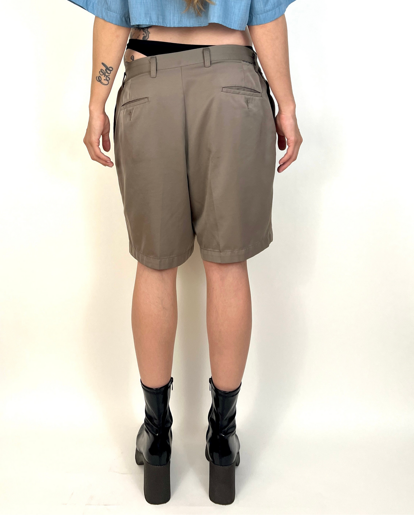 BERMUDA WIDE LEG COTTON SHORTS, TWIG