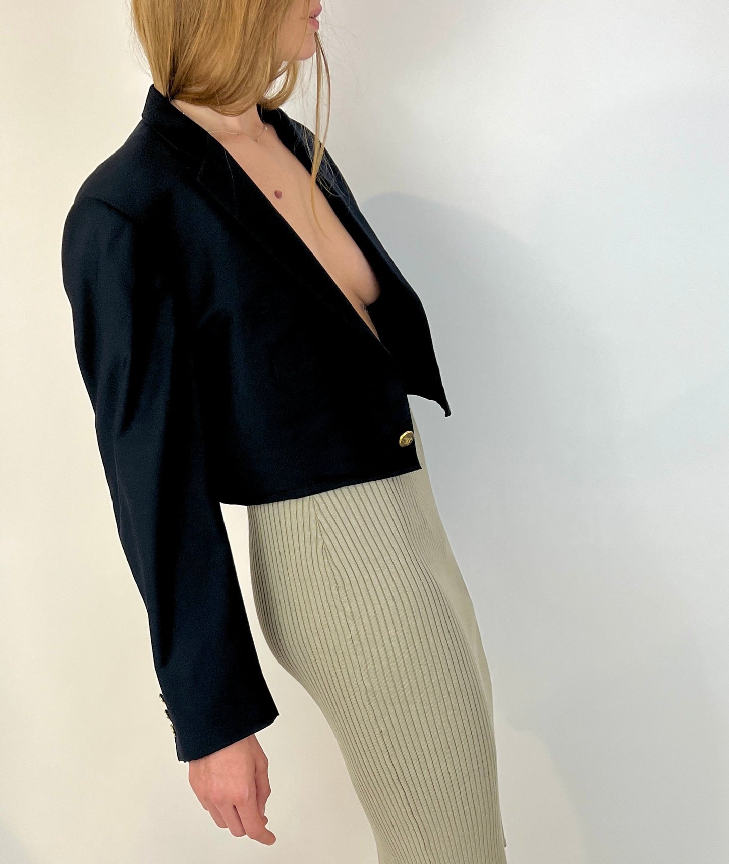 CUSTOM VTG CROPPED BLAZER, NIGHT