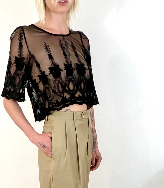 ARCHIVES: SHEER MESH LACE TOP