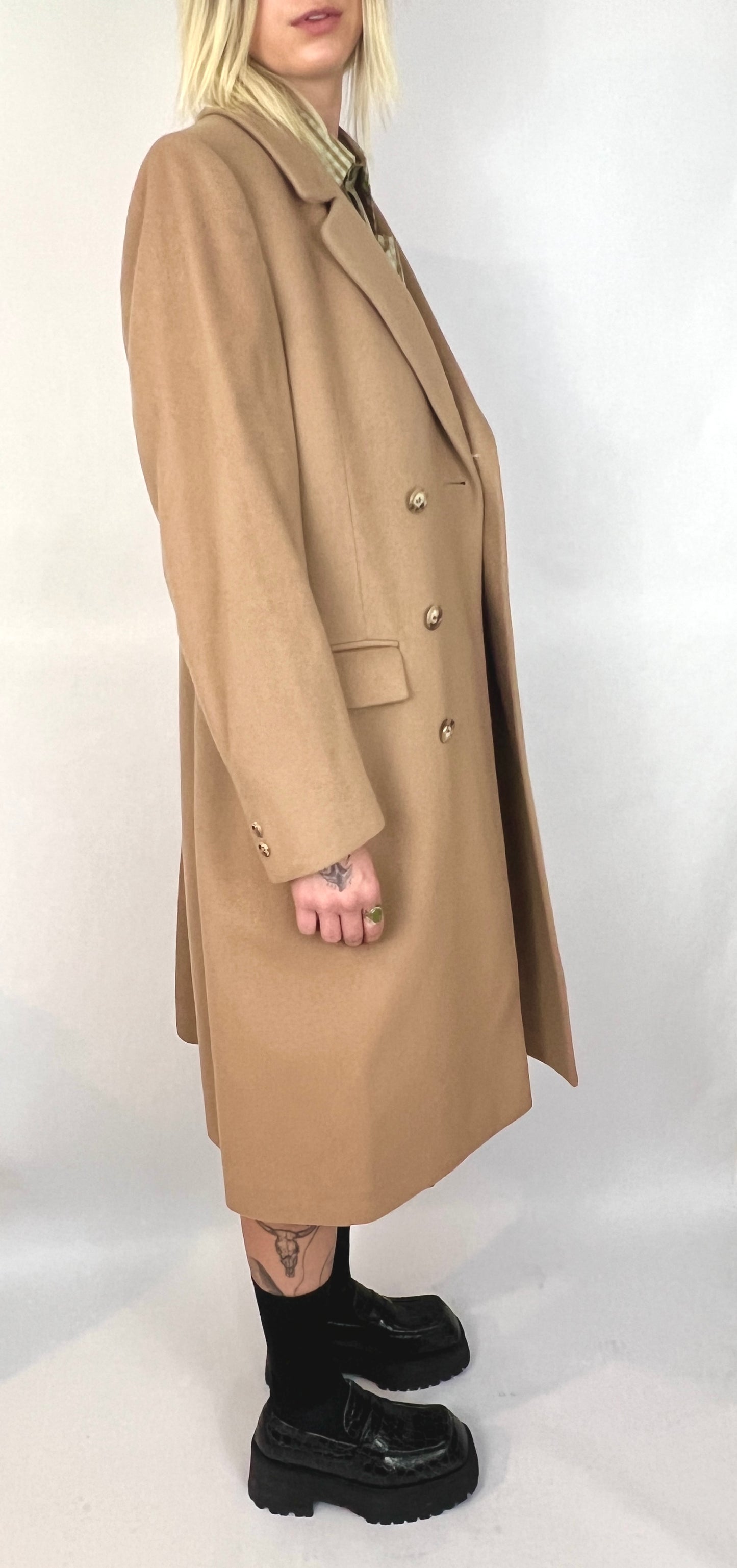 PIERRE CARDIN OVERSIZED WOOL COAT,  SCOTCH