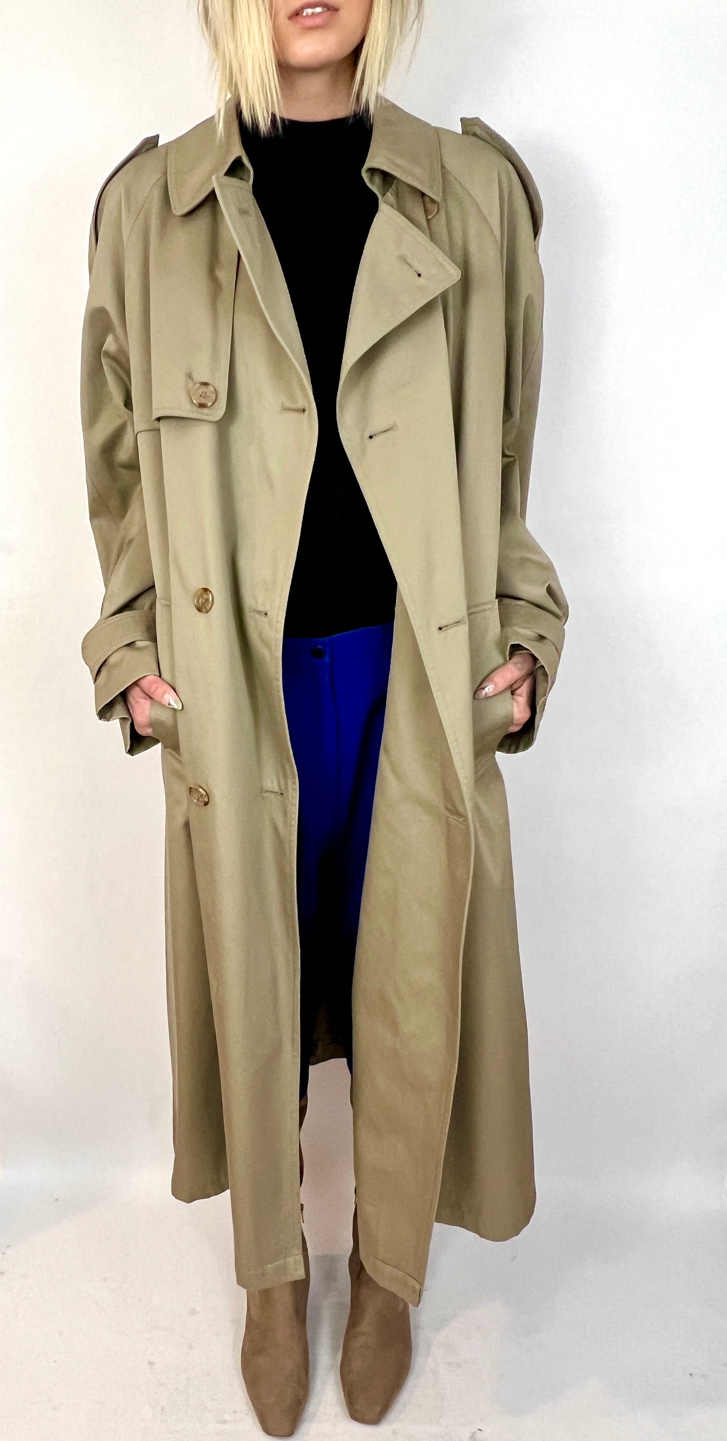 1980S CHRISTIAN DIOR OVERSIZED TRENCH COAT, SOURDOUGH