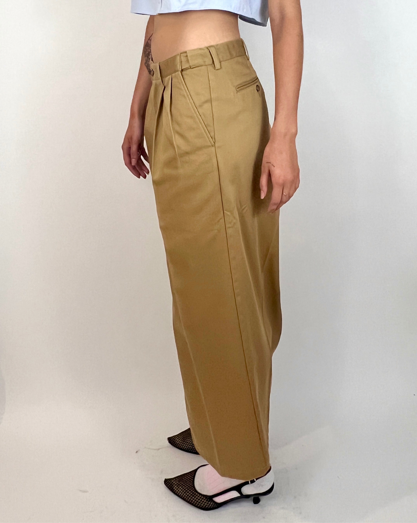 CUSTOM VTG COTTON TROUSER MAXI SKIRT, BRANCH