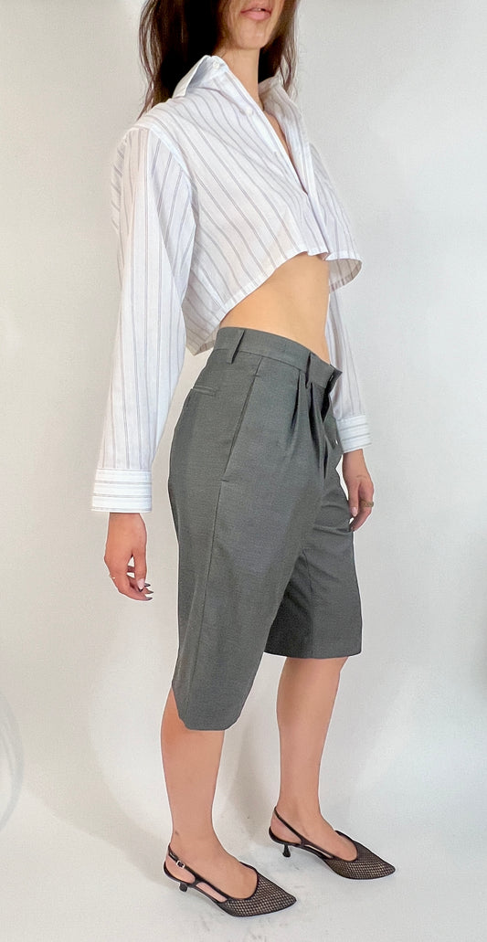 CUSTOM VTG SILK/COTTON WIDE LEG LONG SHORTS