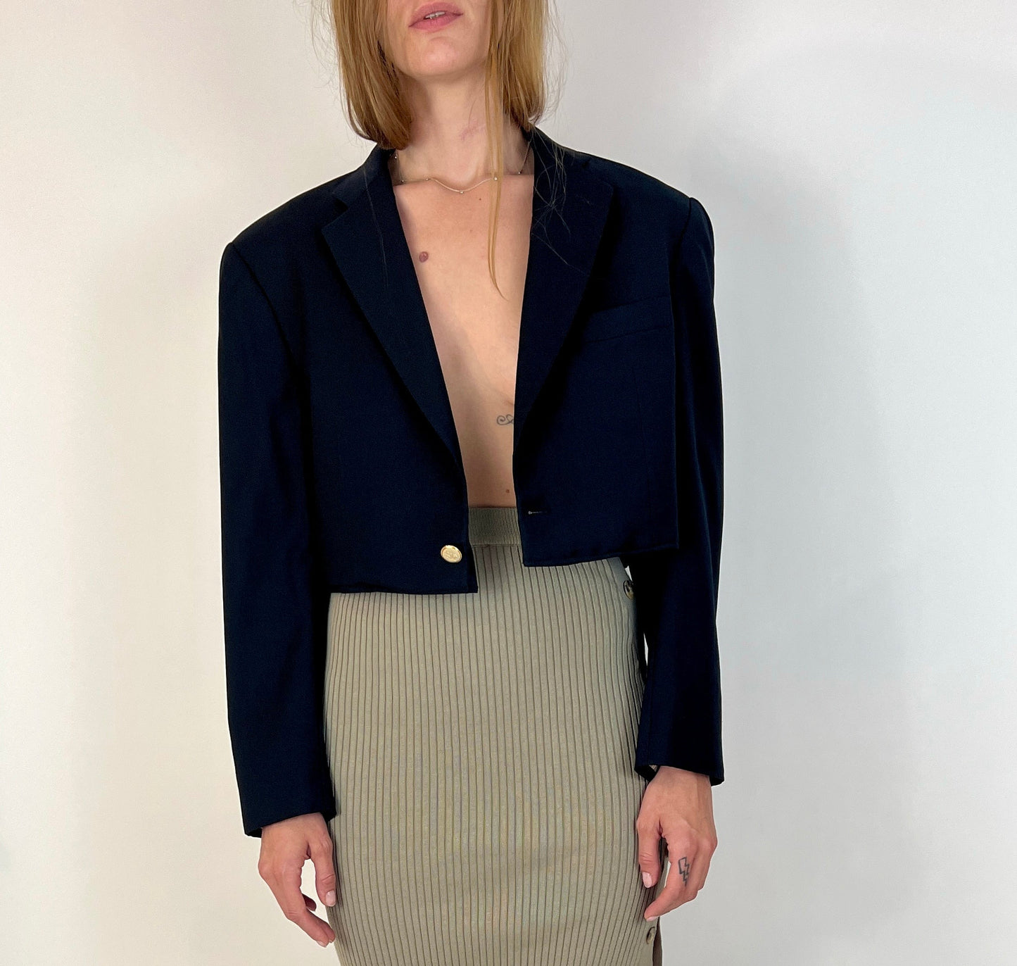 CUSTOM VTG CROPPED BLAZER, NIGHT