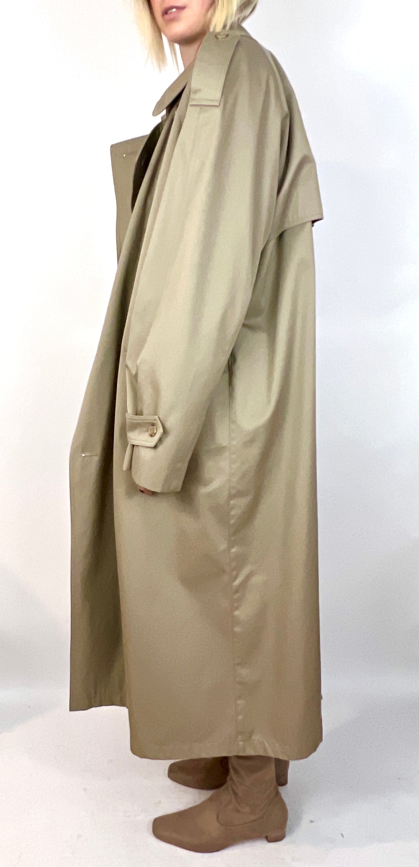 1980S CHRISTIAN DIOR OVERSIZED TRENCH COAT, SOURDOUGH