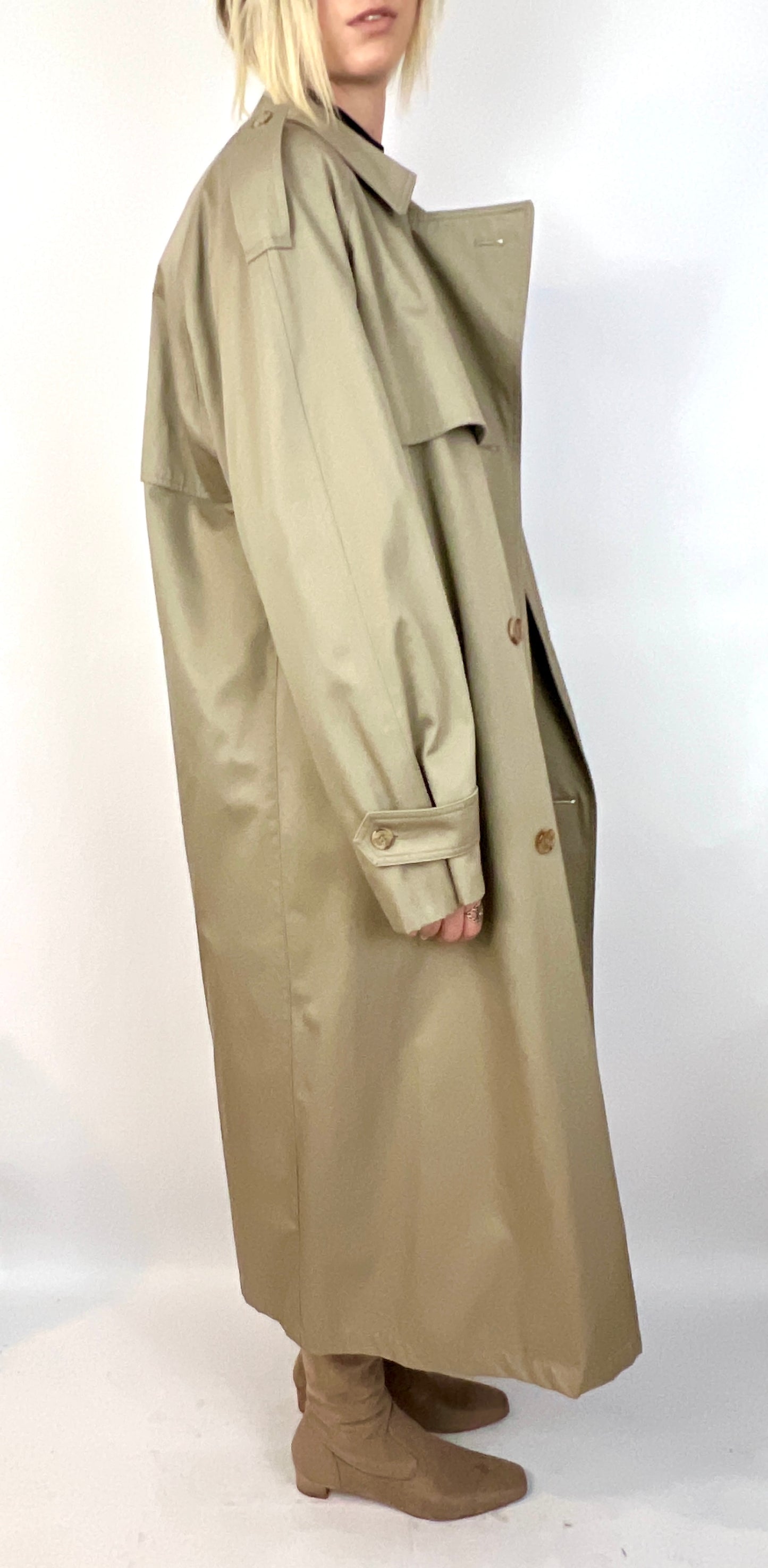 1980S CHRISTIAN DIOR OVERSIZED TRENCH COAT, SOURDOUGH