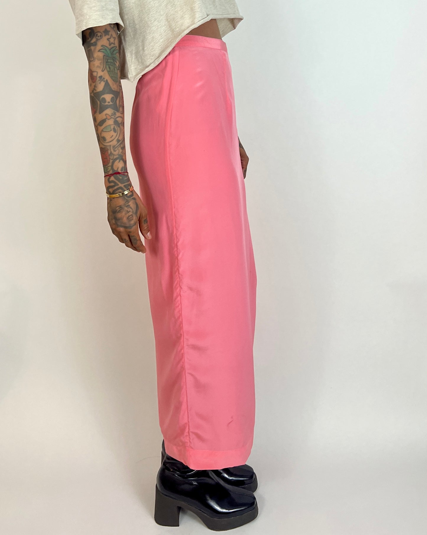 STRUCTURED SILK MAXI SKIRT