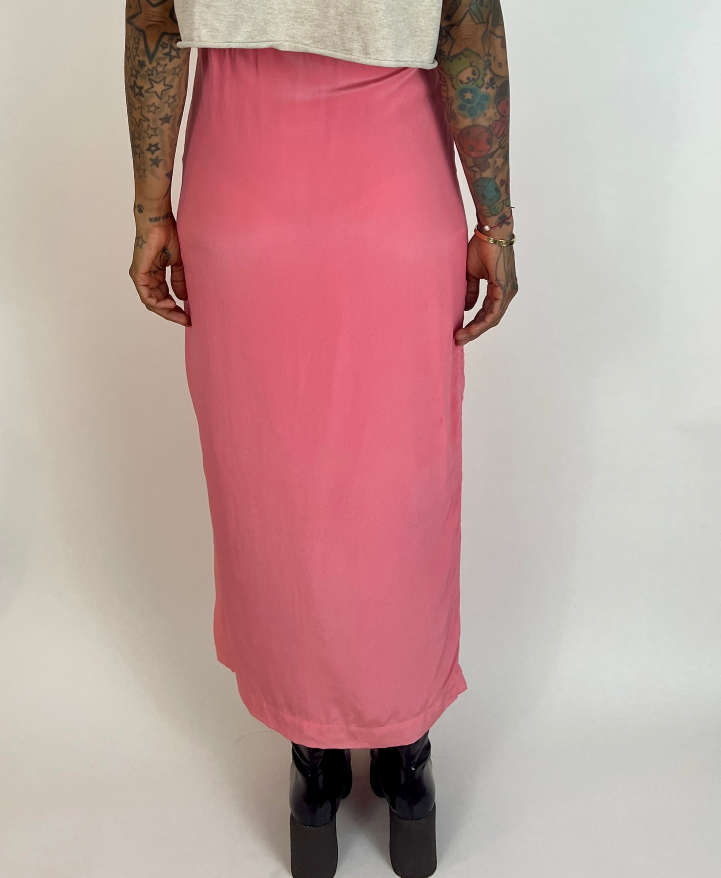 STRUCTURED SILK MAXI SKIRT