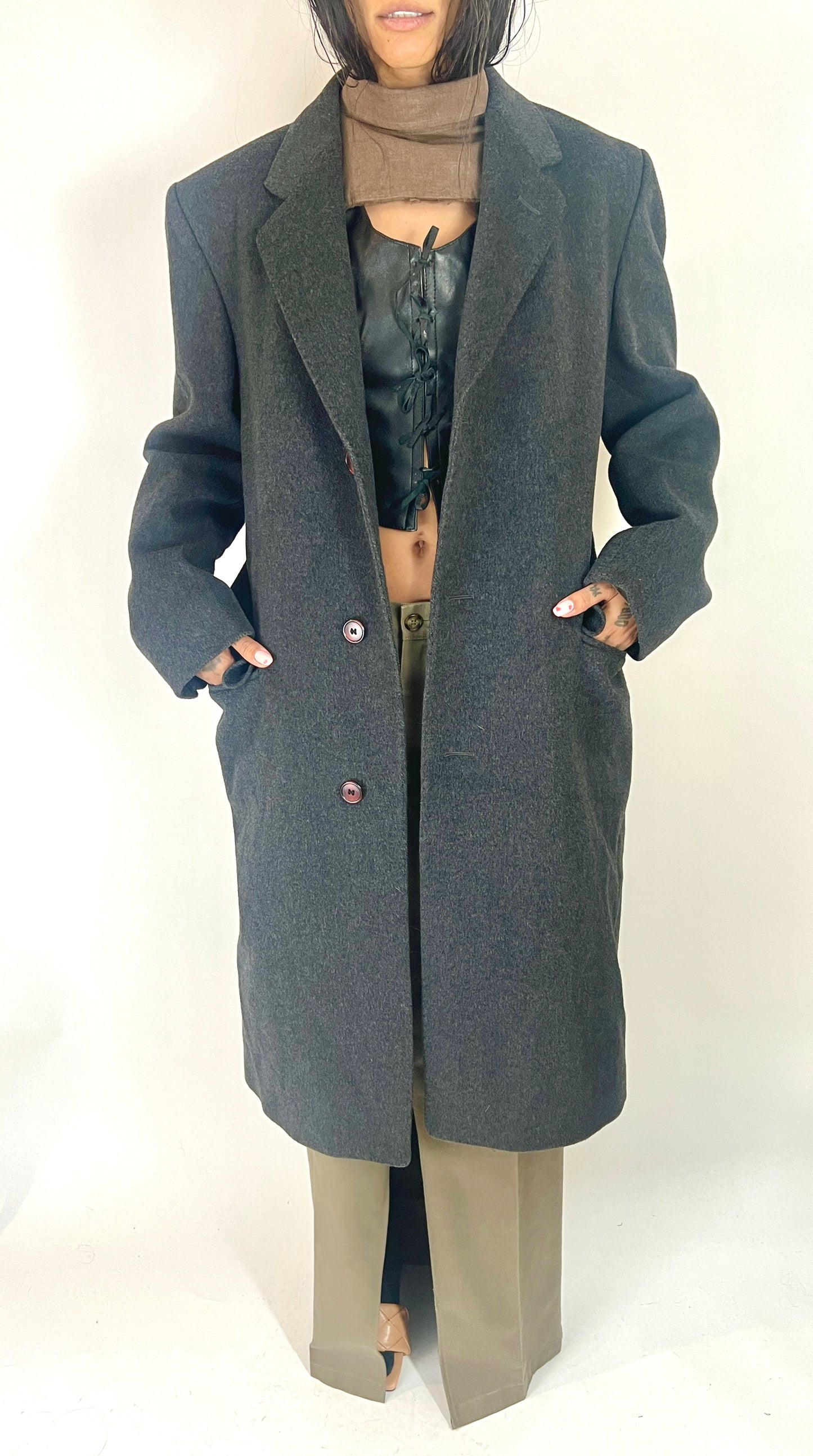 VTG OVERSIZED WOOL COAT, SINGE