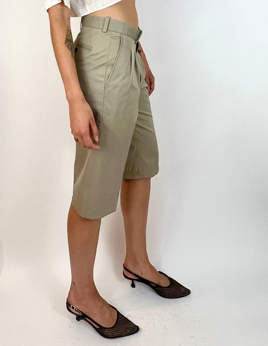 CUSTOM VTG COTTON WIDE LEG LONG SHORTS, WREN