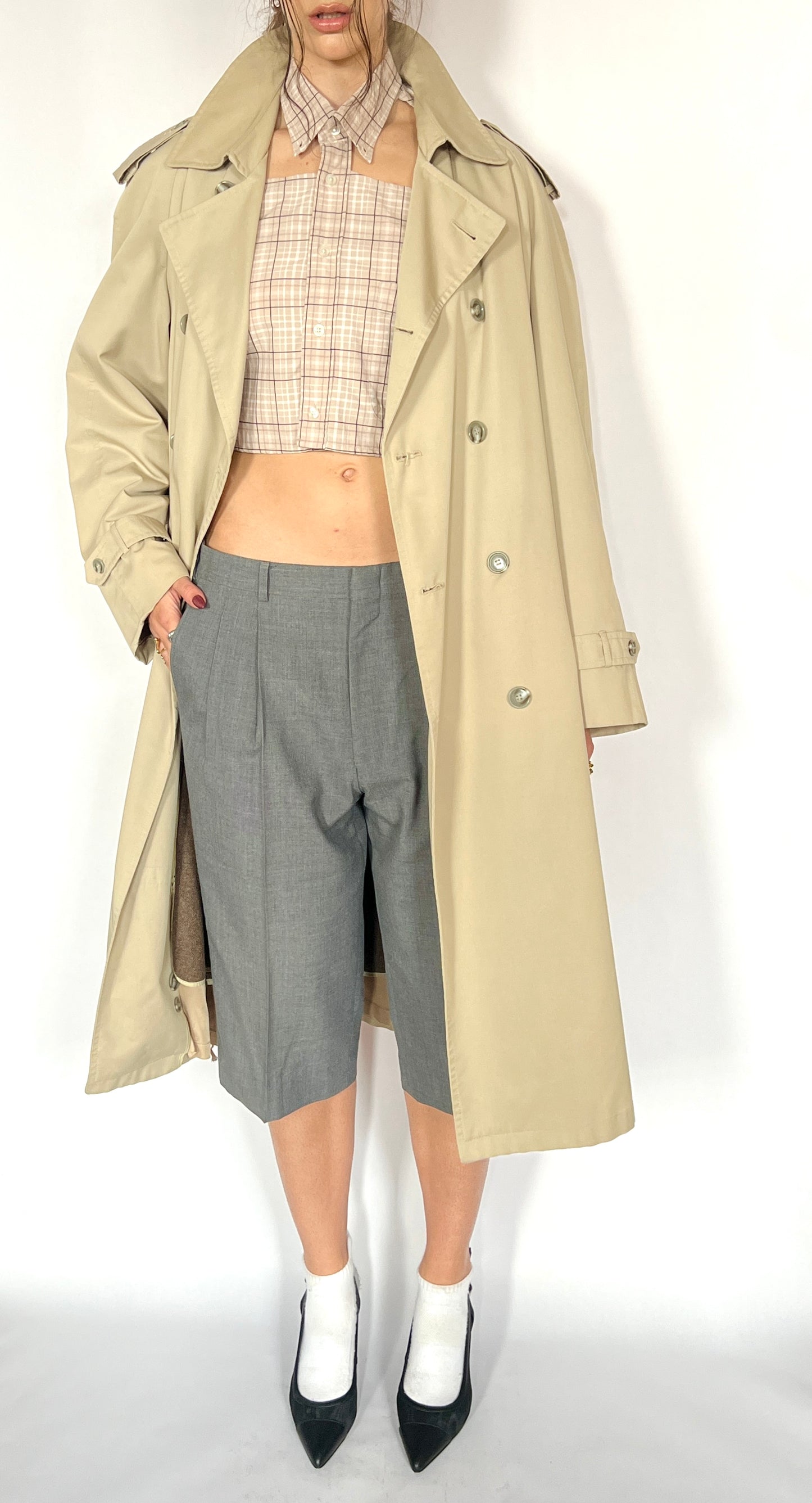 1980S CHRISTIAN DIOR OVERSIZED TRENCH COAT, SAND