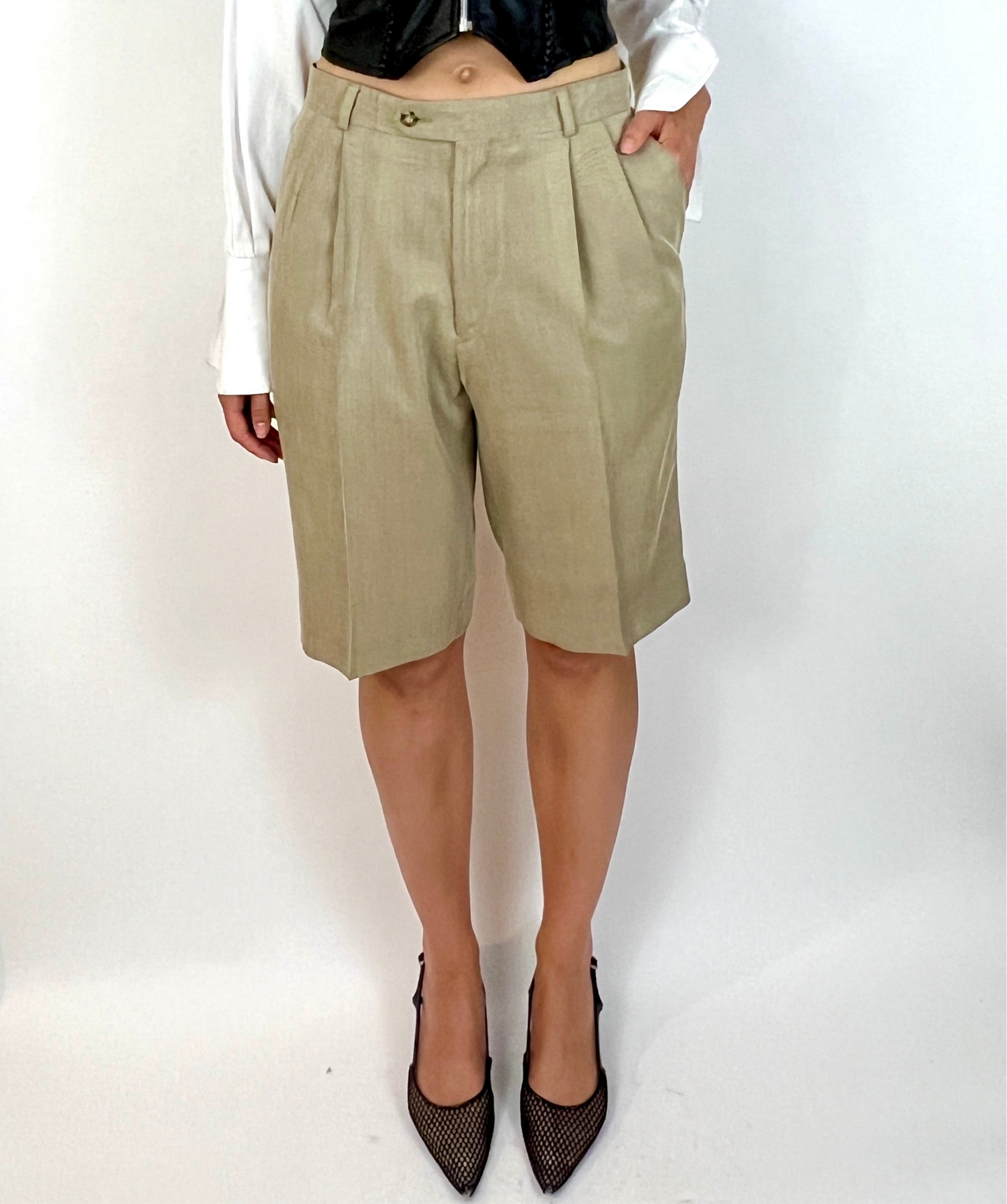 CUSTOM VTG COTTON BERMUDA SHORTS, KINDLING