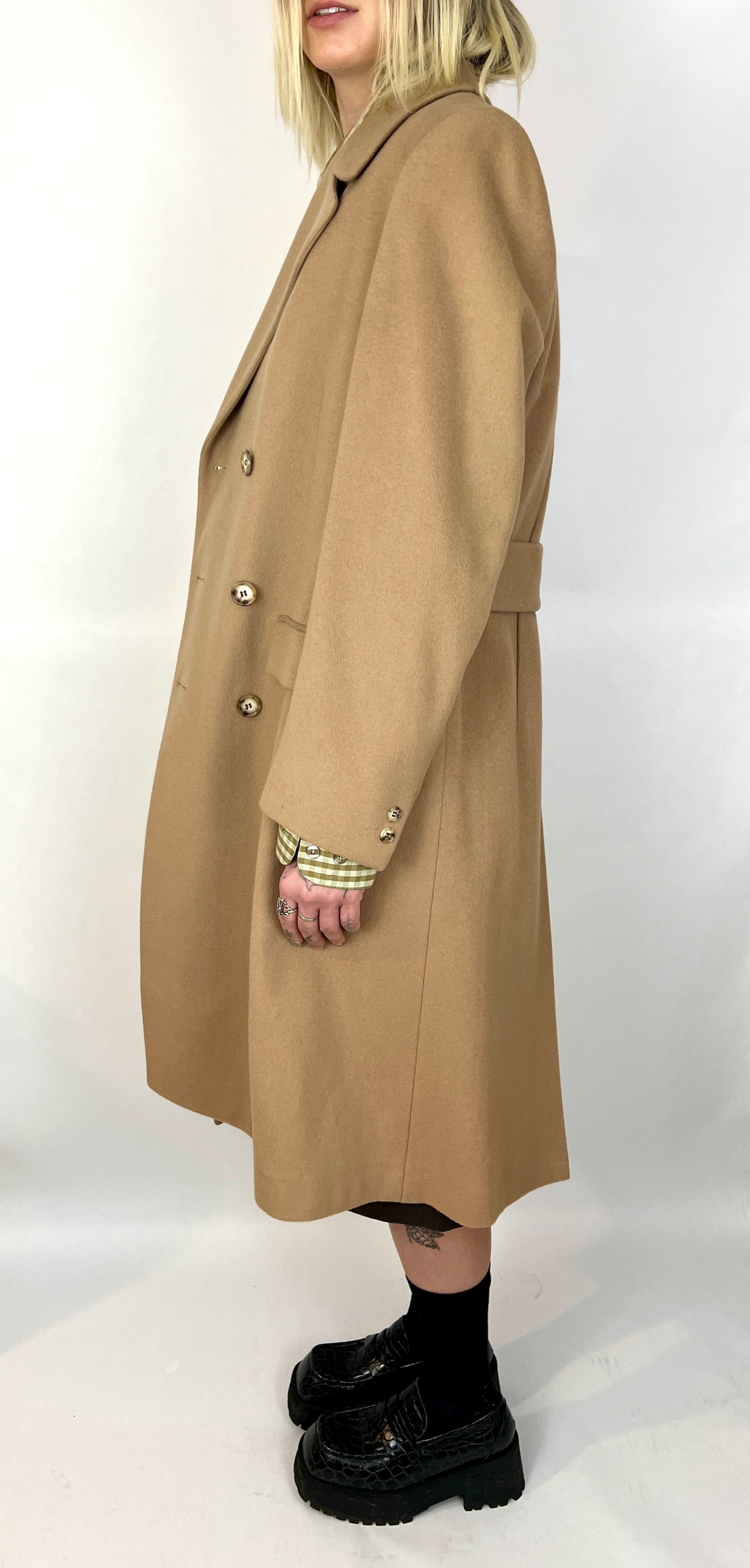 PIERRE CARDIN OVERSIZED WOOL COAT,  SCOTCH