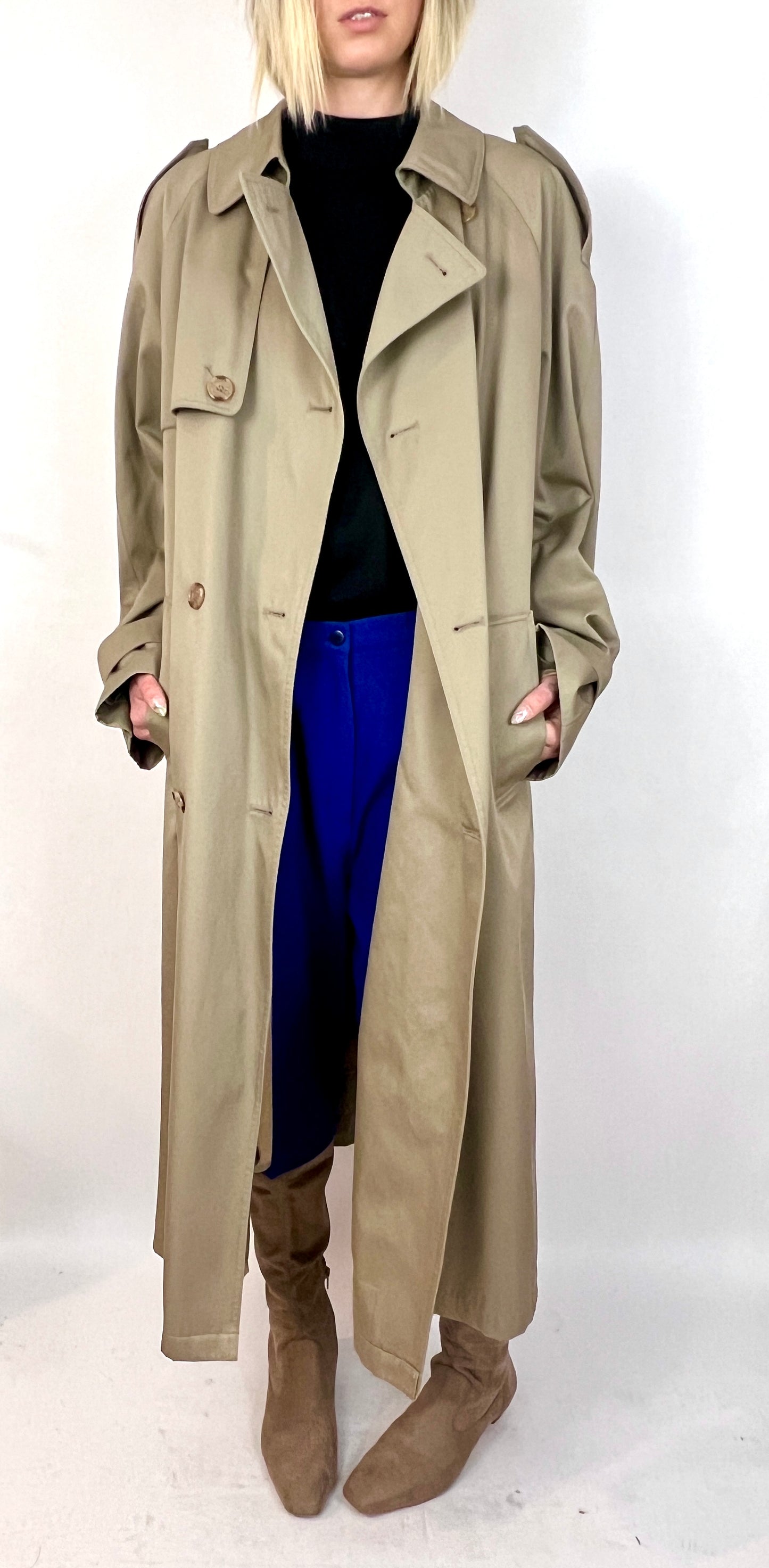 1980S CHRISTIAN DIOR OVERSIZED TRENCH COAT, SOURDOUGH