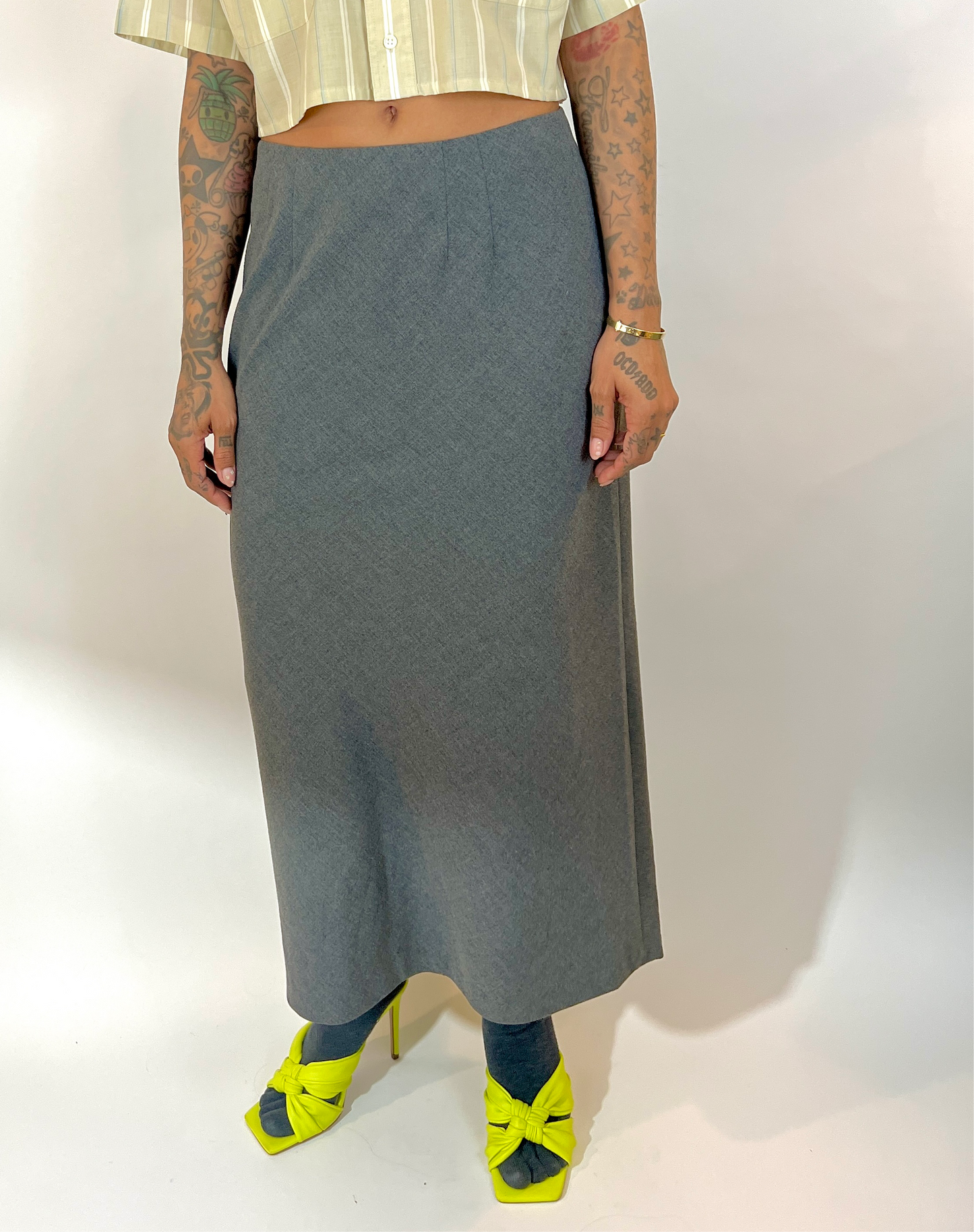 STRUCTURED WOOL MAXI SKIRT