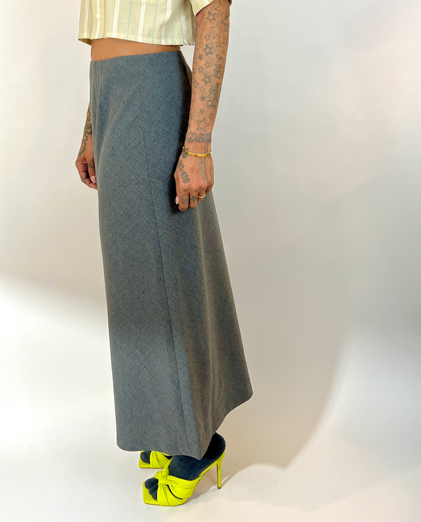 STRUCTURED WOOL MAXI SKIRT