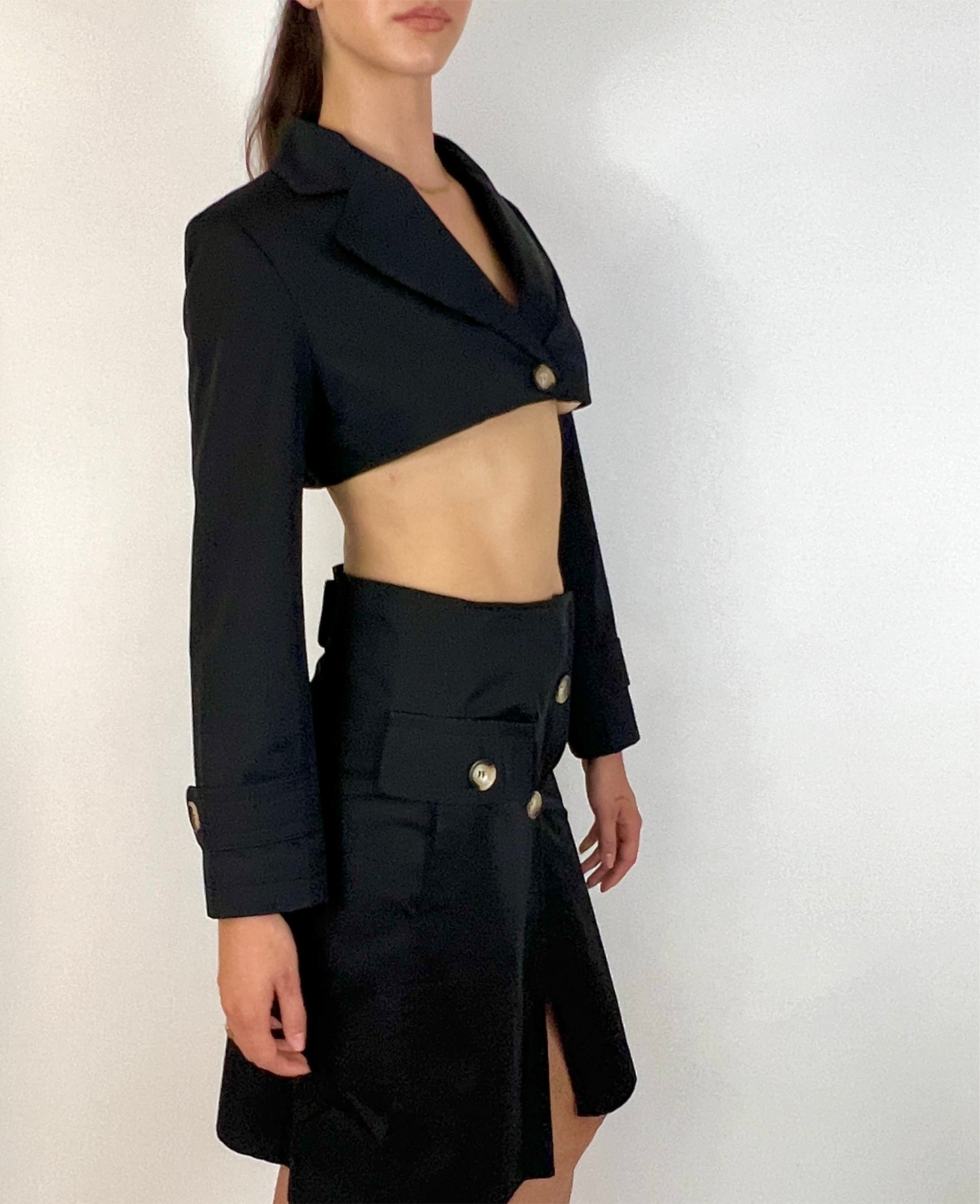 CUSTOM VTG TRENCH, NIOR. CROPPED JACKET