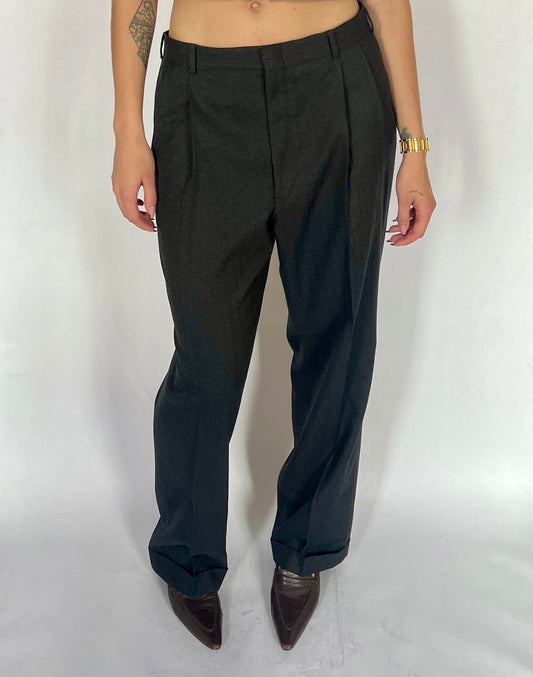 VTG WOOL PLEATED WIDE LEG TROUSERS, EMBERS
